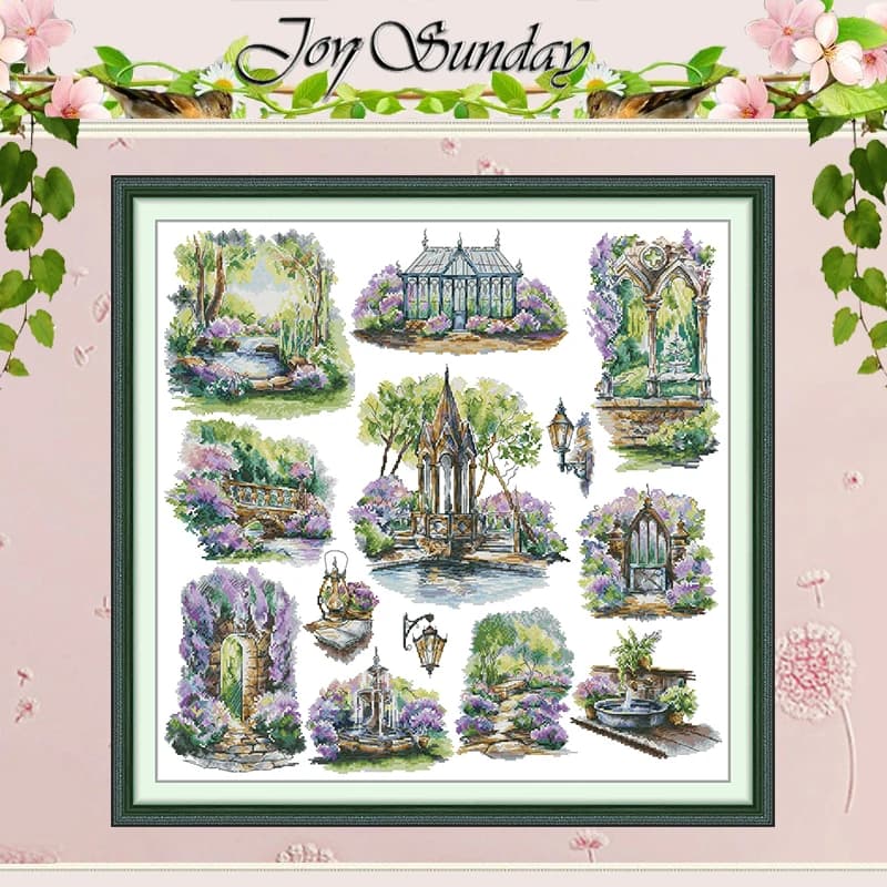 Fantasy Garden Patterns Counted Cross Stitch Set DIY 11CT 14CT 16CT HD Stamped DMC Cross-stitch Kit Embroidery Needlework