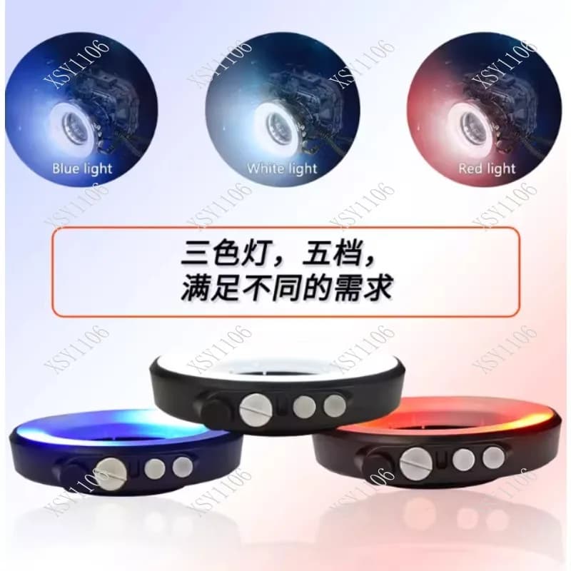 Torcia Subacquea LED RGB, Luce ad Anello Macro per Fotografia Subacquea, Lampada in Fibra Ottica Impermeabile