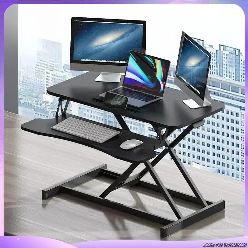 Scrivania Regolabile in Altezza Pieghevole per Computer, Ufficio Domestico, Gaming, Tavolo per Laptop con Vassoio per Tastiera e Sollevamento Elettrico
