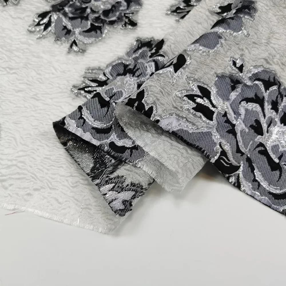 Yarn-dyed Jacquard Fabric Thin Organza Cut Flower Skirt Rose Custom Fabric High-end Cloth by the Yard