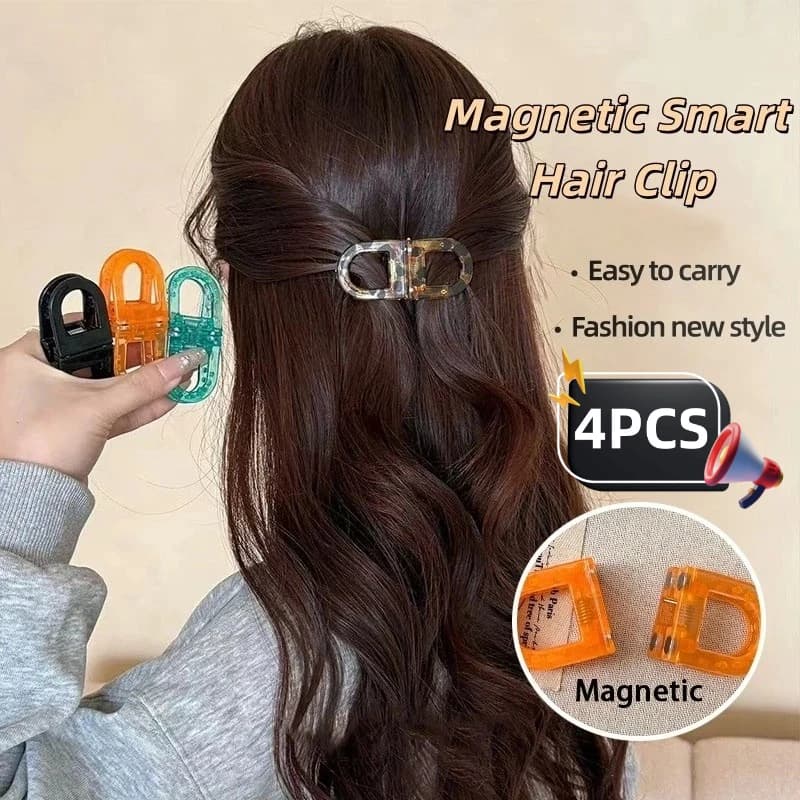 4 fermagli magnetici antiscivolo per capelli, stile coreano, eleganti accessori per capelli da donna e ragazza.