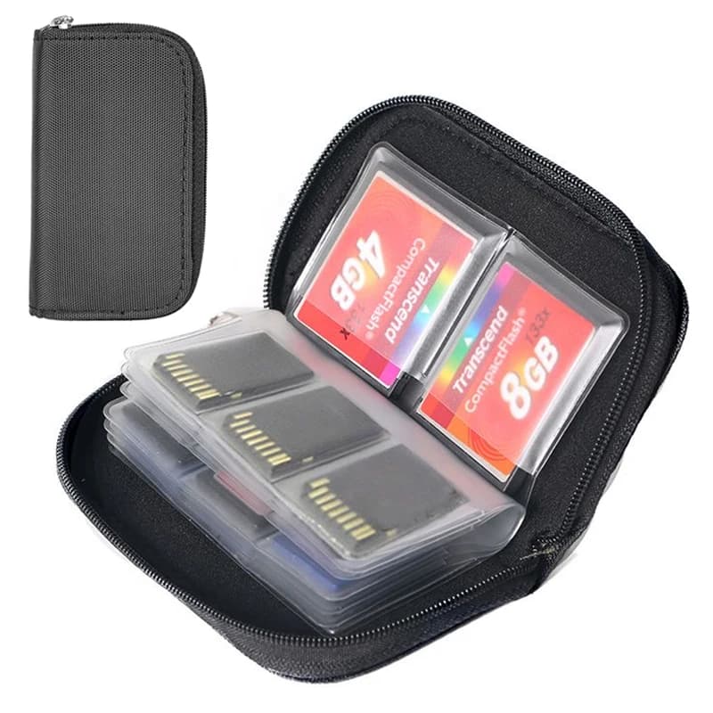 Custodia per schede di memoria custodia per il trasporto portafoglio 22 slot per CF/SD/Micro SD/SDHC/MS/DS accessori per giochi scatola per schede di memoria