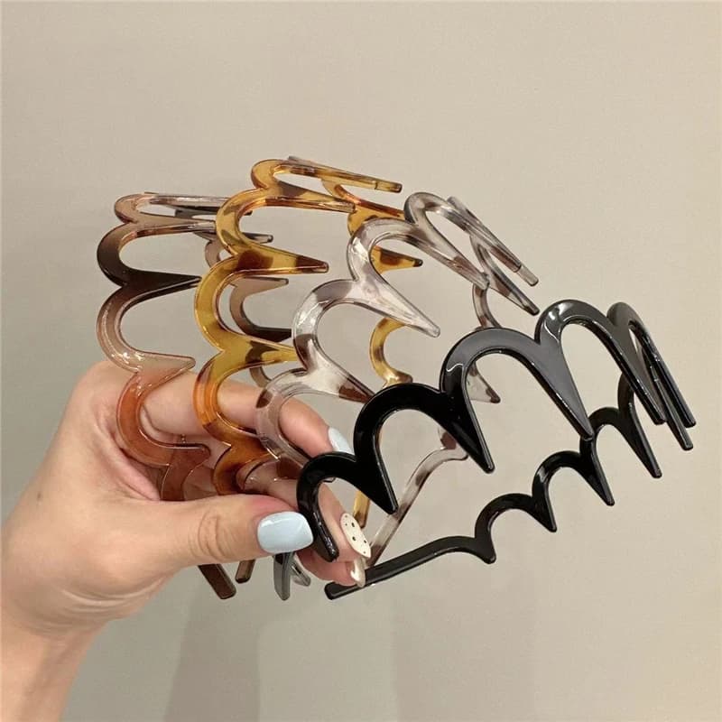 Women korean comb hair band U-shaped plastic circles for hair fixed teeth non-slip soft hair bands headdresses hair accessories