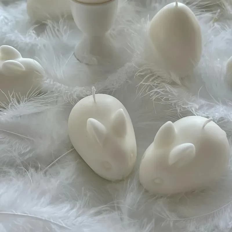2-in-1 resin silicone mold for 3d bunny figurines - easy release, durable & flexible perfect for candle making plaster crafts