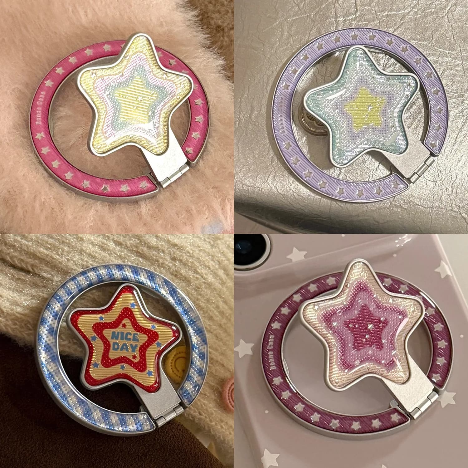 Sweet Star Magnetic Bracket Finger Ring Holder for Foldable Phone Grip Accessories Magnet Cellphone Stand Support for IPhone