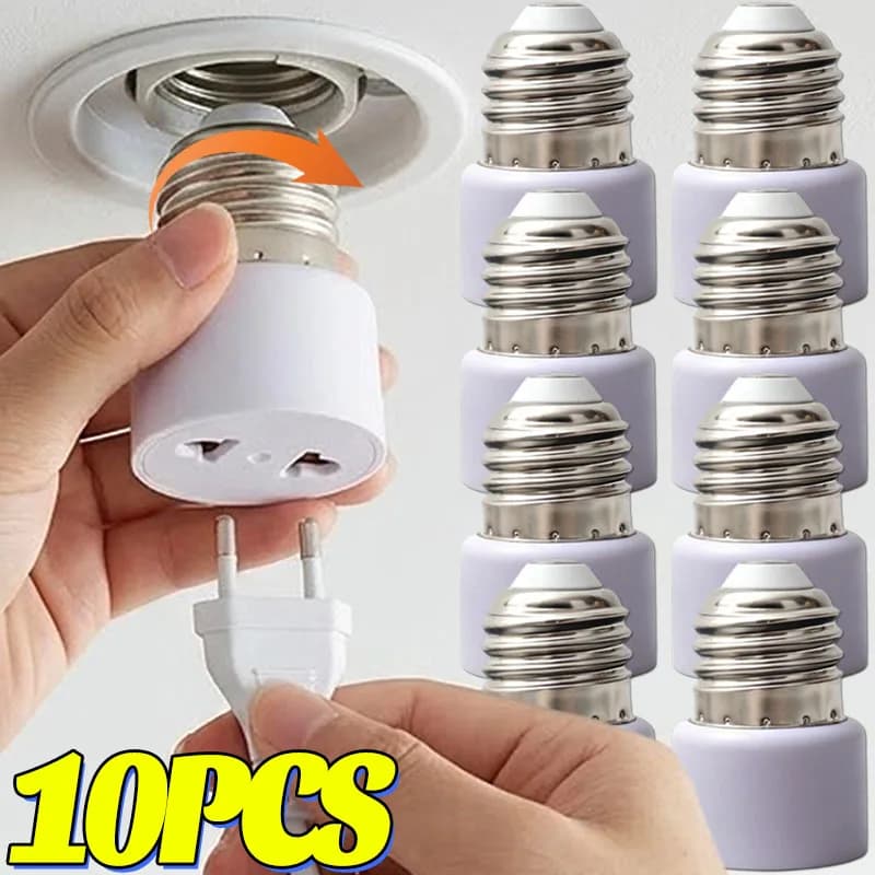 10/1PCS Lamp Socket US/EU Without Light Practical White E27 Plug Bulb Holder Light Fixture Bulb Base Adapter DIY Accessories