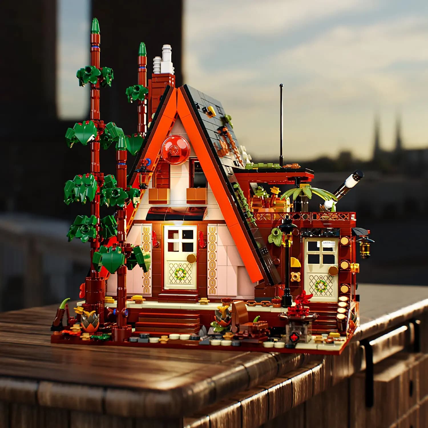 2070 pz Foresta Triangolo Chalet Building Blocks Casa di Legno Un Telaio Cabing Costruzione Modulare Mattoni Giocattoli per Bambini Adulti Regali