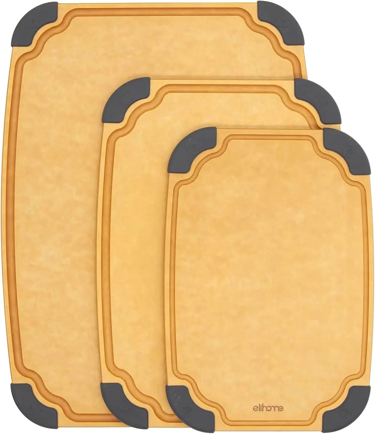 Set di 3 Taglieri 3-in-1: Compatibili con i coltelli, Lavabili in Lavastoviglie, con Scanalatura per il succo, Reversibili, Non porosi ed Ecologici - Set da 3