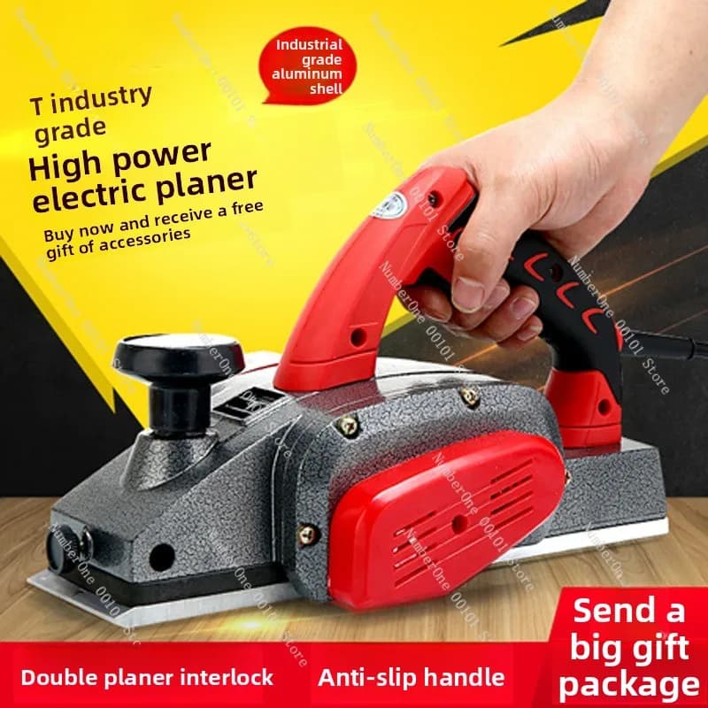 Pialla Elettrica Portatile da 2000W per Legno, Pialla a Spinta Piccola per Uso Domestico e Falegnameria