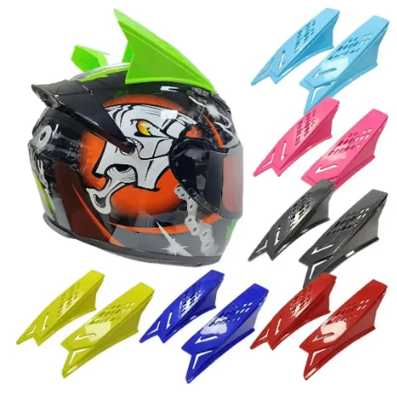 2 pezzi moto bici casco orecchie corna protettiva decorativa moto neve sport casco adesivo decorazione accessori universali