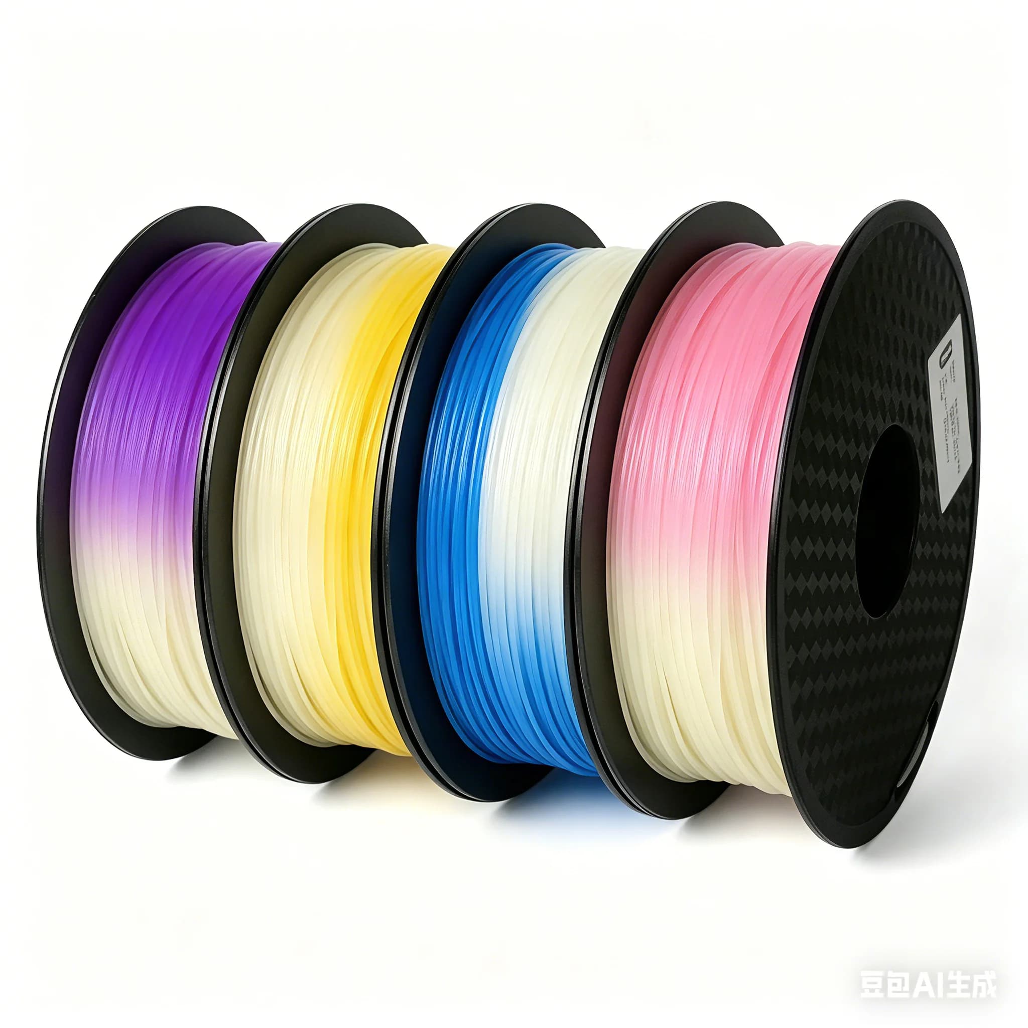 Filamento PLA che cambia colore al sole 1kg 1.75mm Reazione UV Filamento per stampante 3D PLA da bianco a verde rosa blu viola