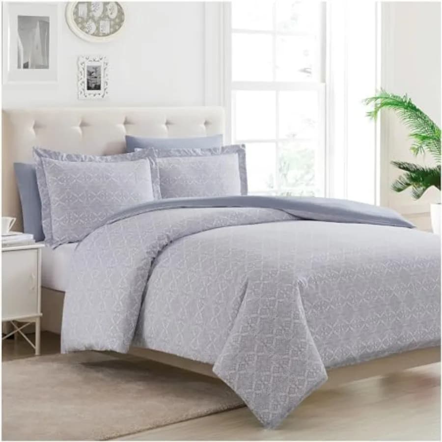 Set Copripiumino - Collezione Iconica 5 Pezzi - Set Biancheria da Letto di Lusso per Hotel - Extra Morbido e Rinfrescante - Microfibra - Chiusura a Bottoni e Co.