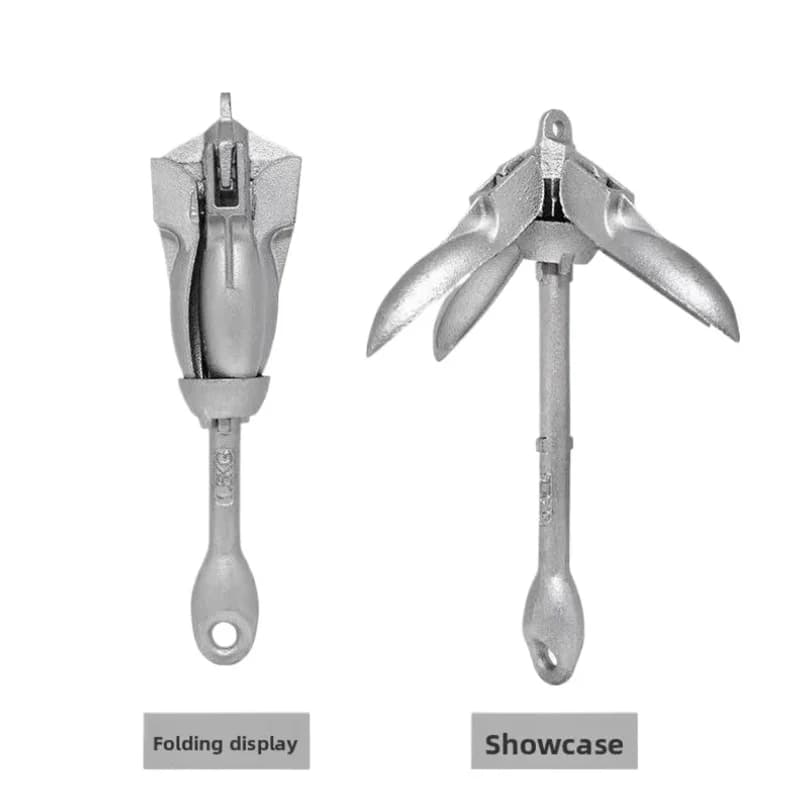Stainless Steel Folding Grapnel Anchor for Kayak Canoe Boat Raft Portable Marine Fishing Anchor with Buoy Ball Boat Accessories