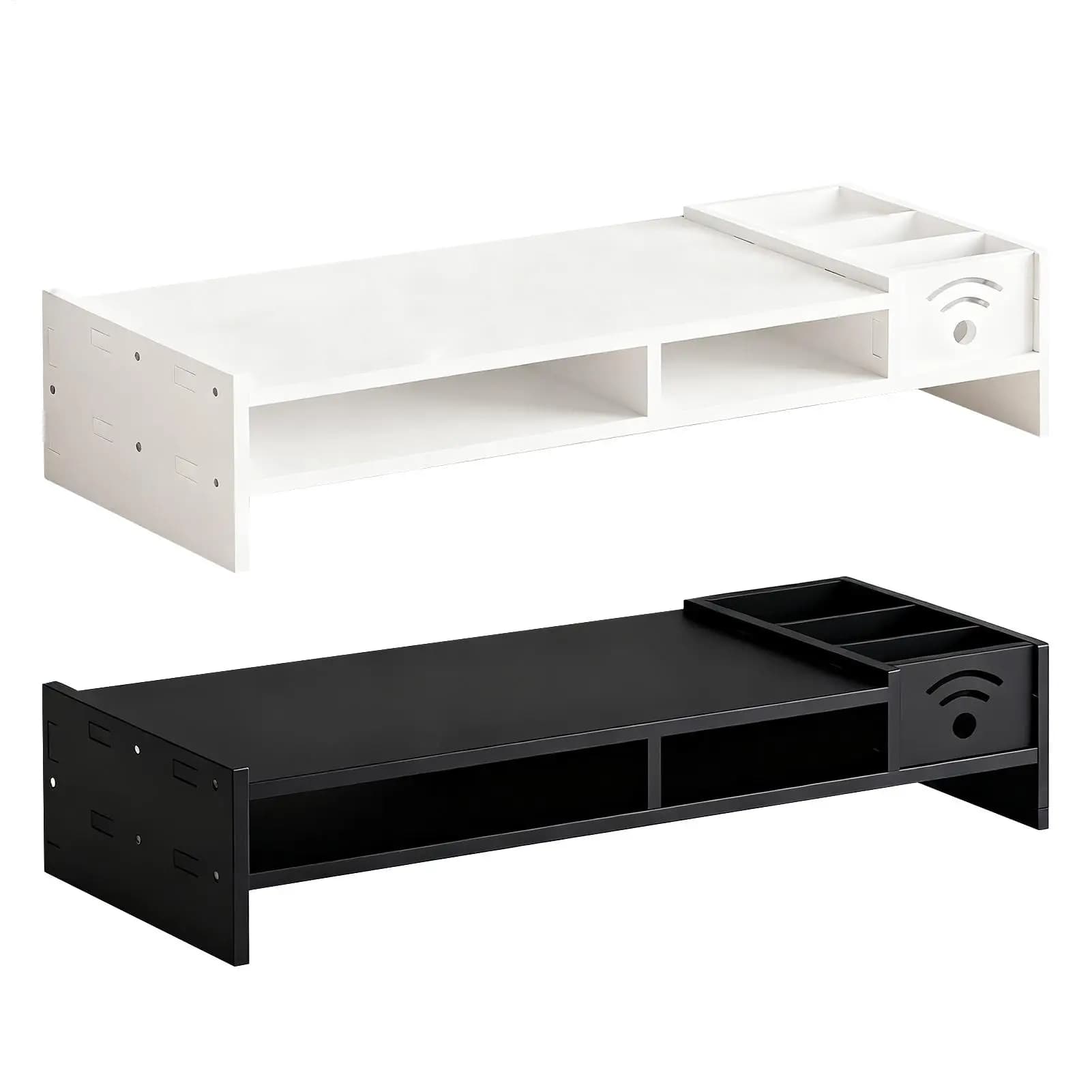 Computer Monitor Stand for Desk 2-Tier Desk Holder 4.3 Inch Height Computer Riser with Storage Organizer for Home Laptop PC TV