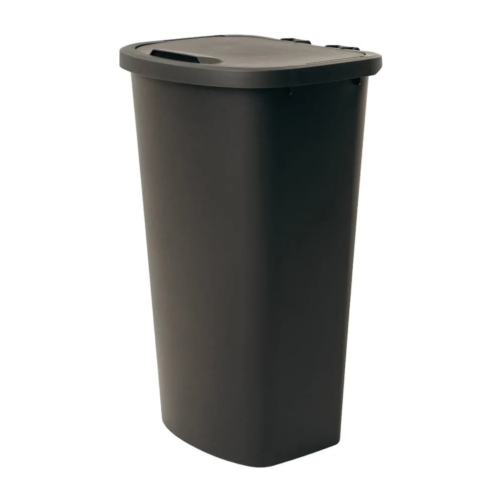 11 Gallon Kitchen Trash Can with Soft-Close Lift Top Lid, Plastic Step Garbage Bin for Home Office Bathroom, Black Odor-Proof Wastebasket with Removable Inner Bucket, Touch-Free Hands-Free Design, Easy Cleaning and