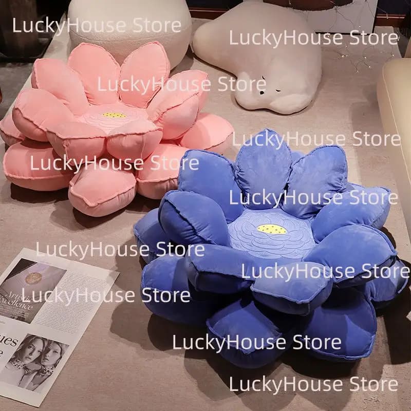 Oversized Lotus Meditation Cushion, Pink Flower Shaped Plush Seat Pad, New Home Decorative Lotus Flower Floor Cushion