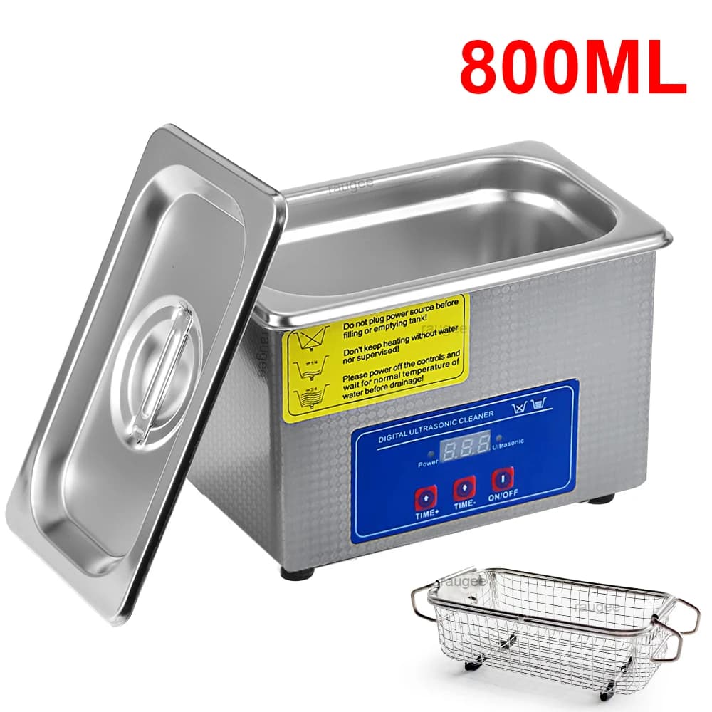 Pulitore ad ultrasuoni Mini lavatrice portatile con vibrazione ad alta frequenza da 800 ml per gioielli, orologi, occhiali, pulitore ad ultrasuoni