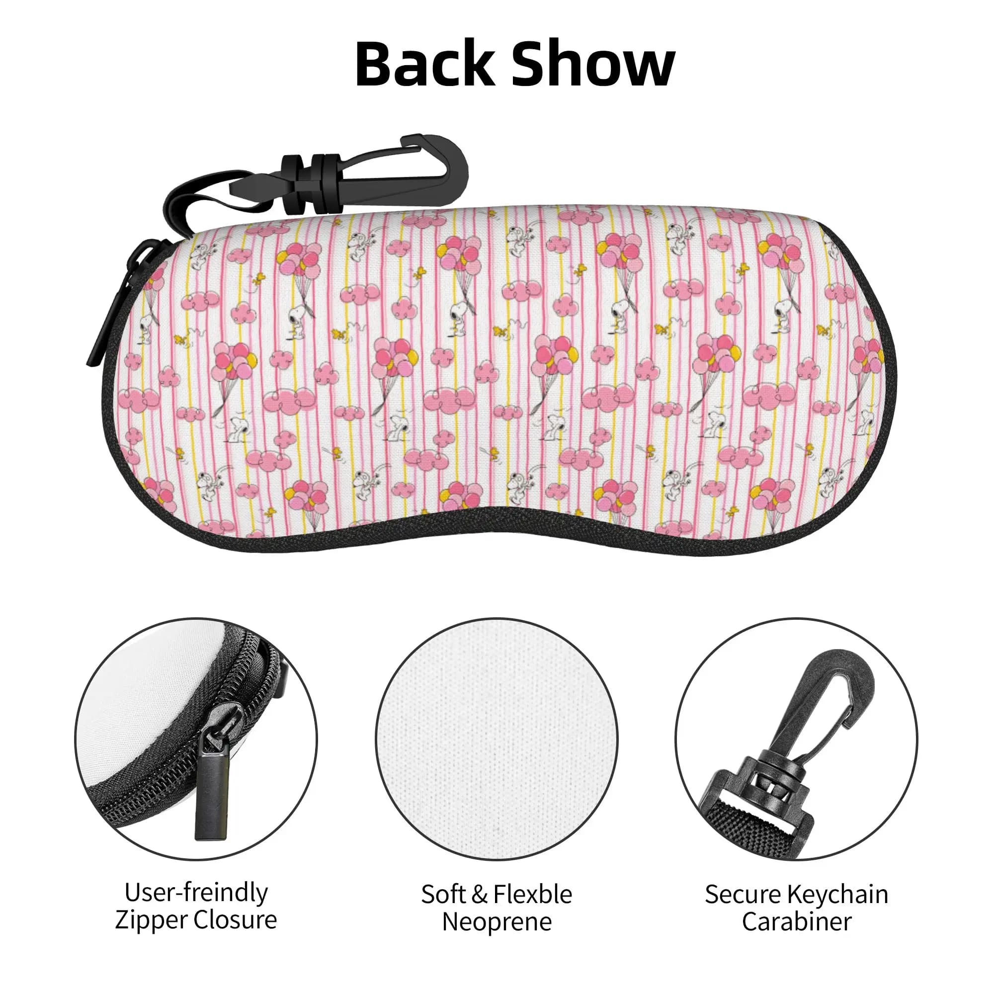 Snoopy Woodstock Cartoon Beagle Eyeglass Glasses Case Women Men Soft Sunglasses Protective Pouch