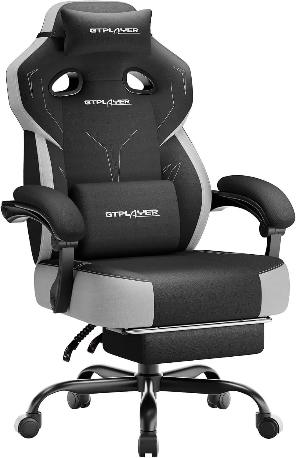 Big & Tall Gaming Chair with Footrest, 90-155° Recline, Ergonomic Office Seat for Adults, Black