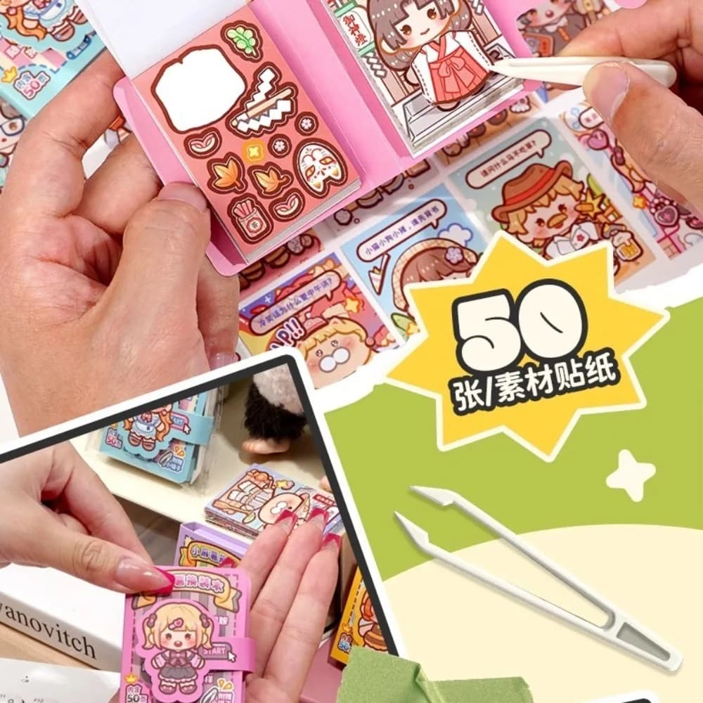 Adesivi che cambiano Mini taccuino di fagioli carino senza tagliare adesivo per diario scena creativa vestire album di adesivi regalo per festival