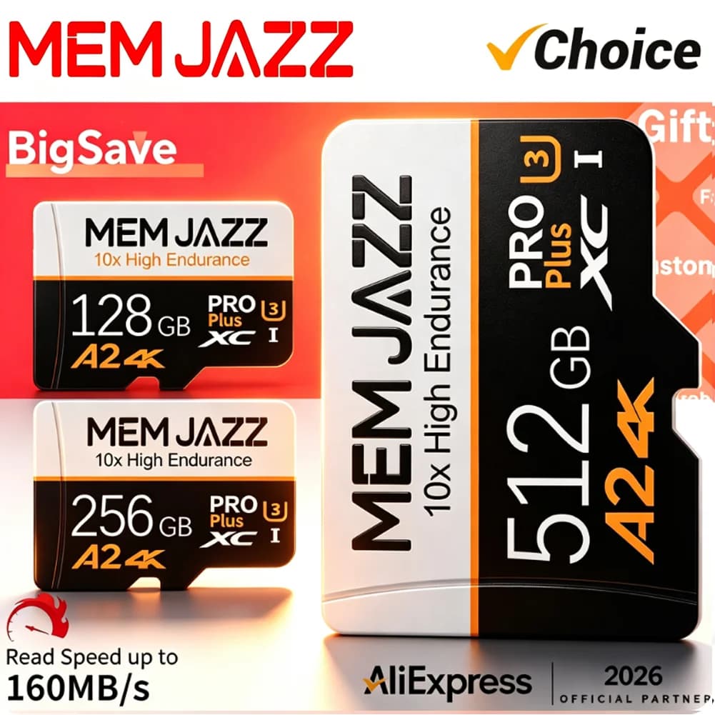 Micro TF SD 128GB 64GB SD Card 512GB 256GB U3 V30 A2 High Speed Memory Card 32GB for Security Camera Surveillance 24/7