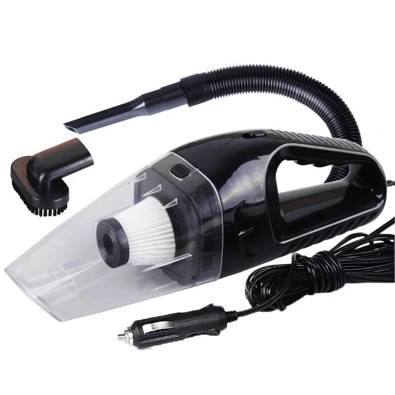 Aspirapolvere Portatile per Auto 12V 120W DC, Uso a Secco e Umido, Colore Nero