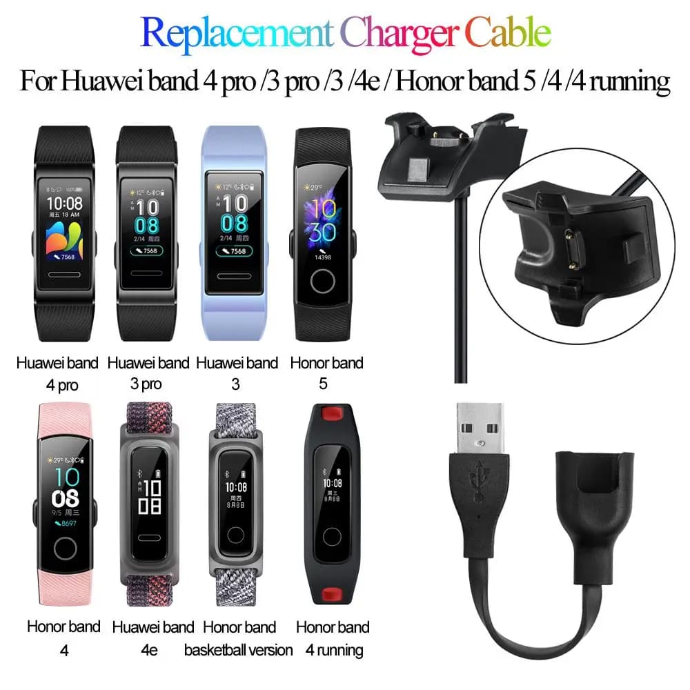 Cavo di ricarica magnetico USB con base di ricarica per Huawei Band 4 3 2 Pro 4e Honor Band 5 4 3 Running