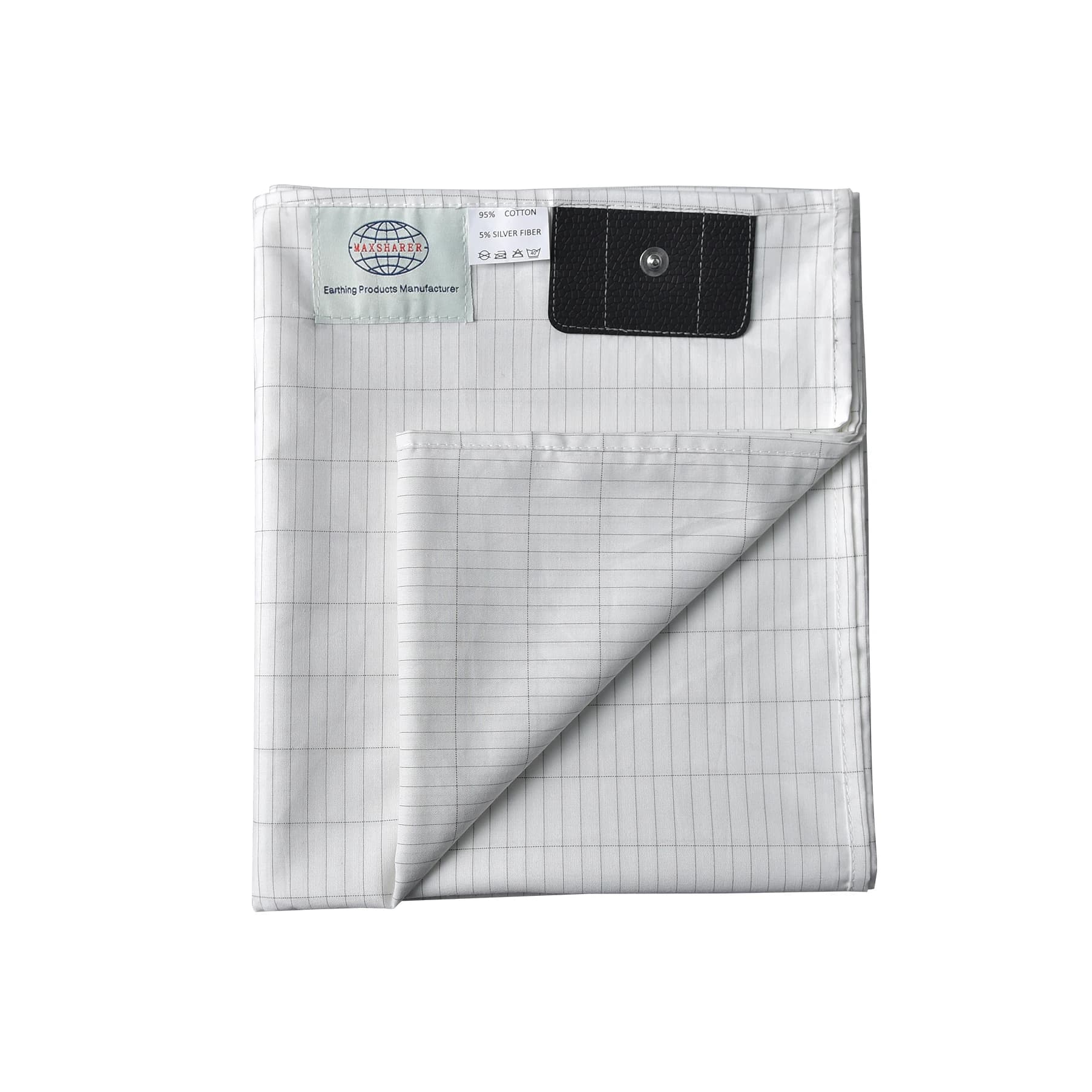MAXSHARER Lenzuolo di messa a terra 180 * 200 cm Lenzuolo piatto conduttivo in fibra d'argento Lenzuolo di messa a terra in cotone organico per un sonno migliore