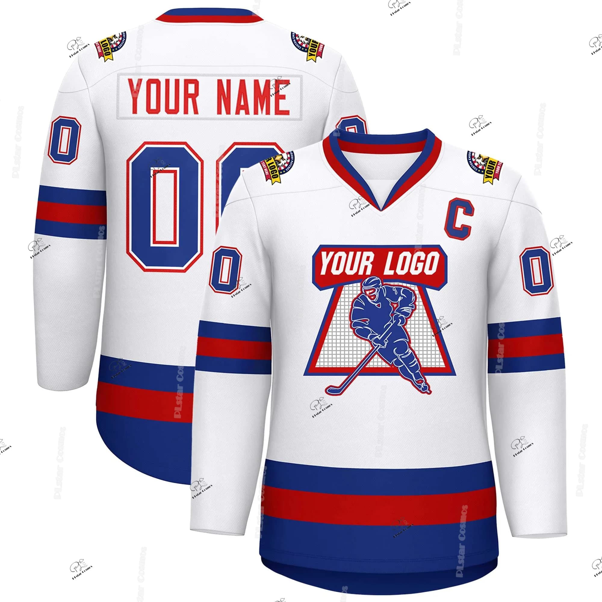 Custom Name Team Dresses Colorful Colored Colorful Vintage Retro Pullover Breathable 3DPrint Casual V-neck Hockey Shirts 7