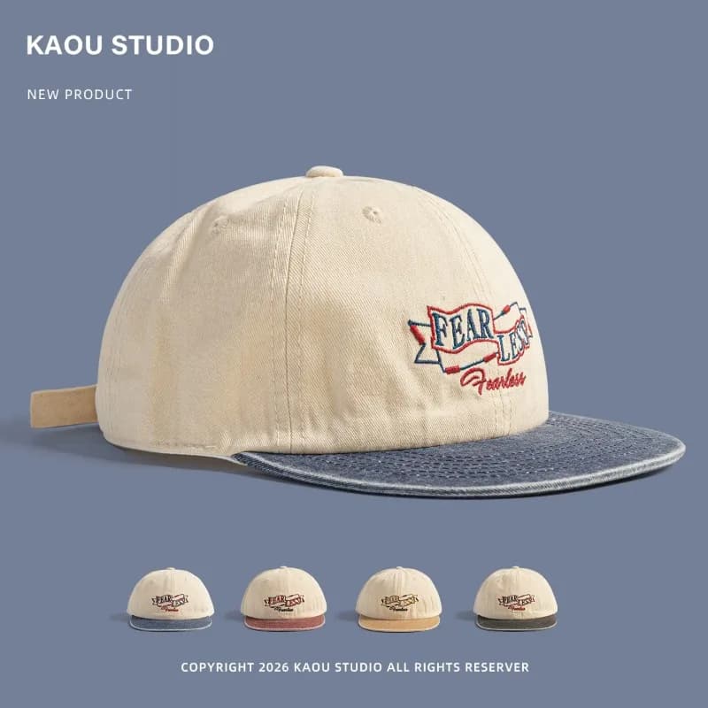 American Retro Washed Flat-brimmed Baseball Caps for Men and Women Summer Street Trend Sun Protection Versatile Hip-hop Hats
