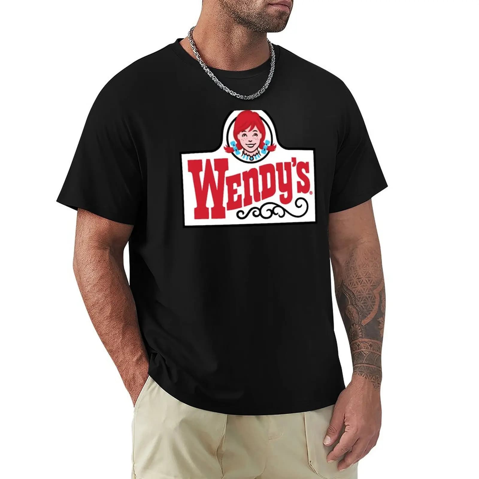 Wendys Wendy_amp_x27_s Logo square T-Shirt Casual Basic Street Style T-Shirt