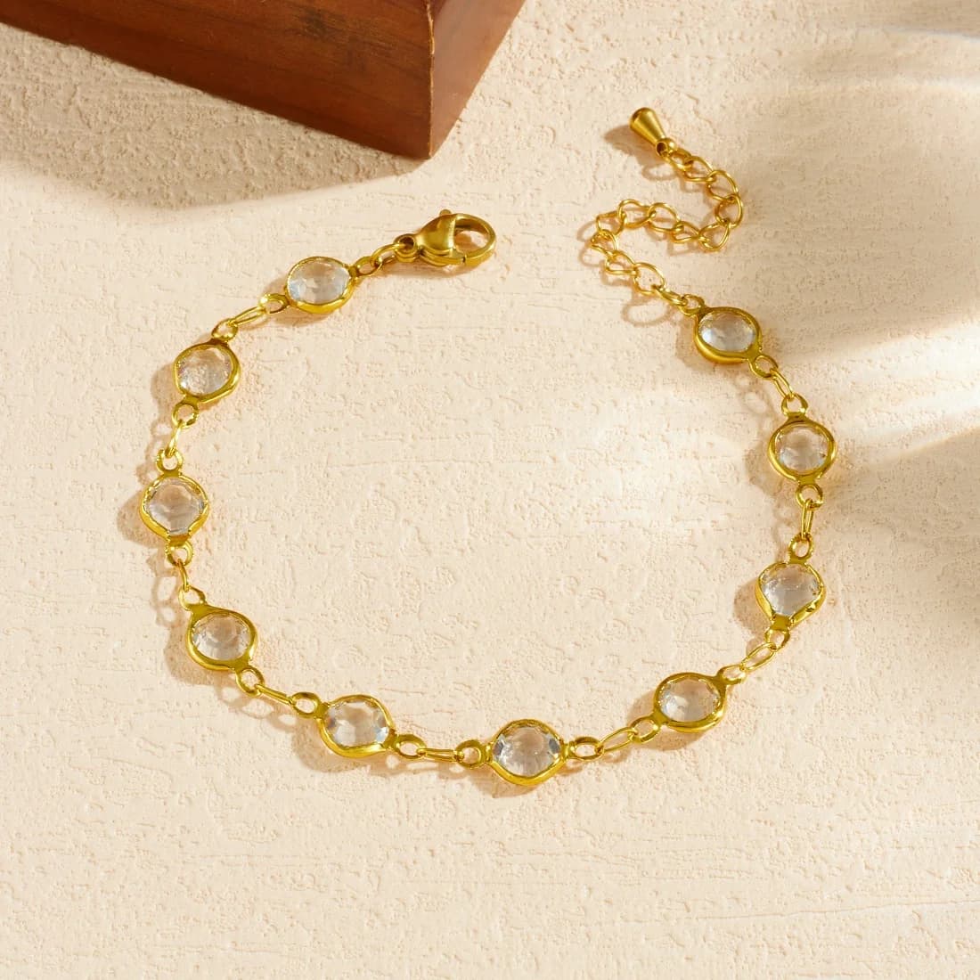Stainless Steel Delicate White Zircon Charm Adjustable Bracelet For Women Girl Fashion New Wrist Jewelry Gift Party Holiday