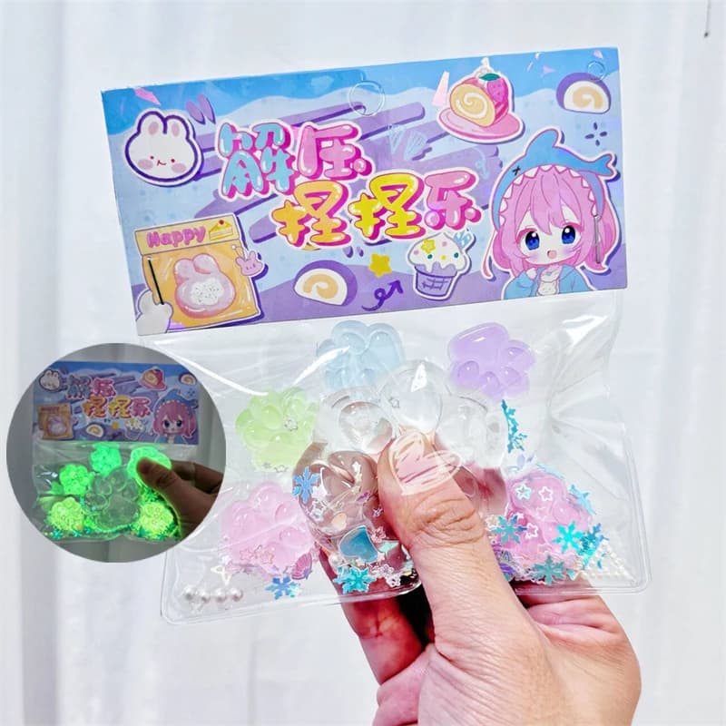 5 + 1 luminoso zampa di gatto giocattolo di decompressione antistress partito antistress giocattoli in aumento per bambini adulti giocattoli elasticizzati