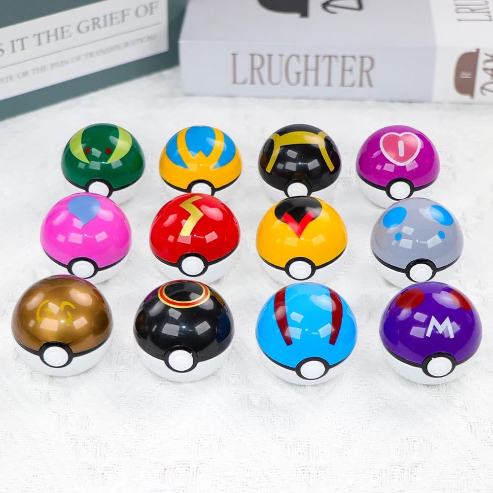 12 pezzi Pokemon Ball Pokeball Pikachu Pokeball Action Figure Cartoon Anime Kawaii Doll Poke Ball Collection Regali di compleanno per bambini