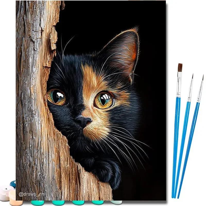 Professional Art Use, A DIY Paint by Numbers Kit for Adult Beginners - Includes Canvas, Acrylic Paste Pigments, Canvas, 3pcs Pai