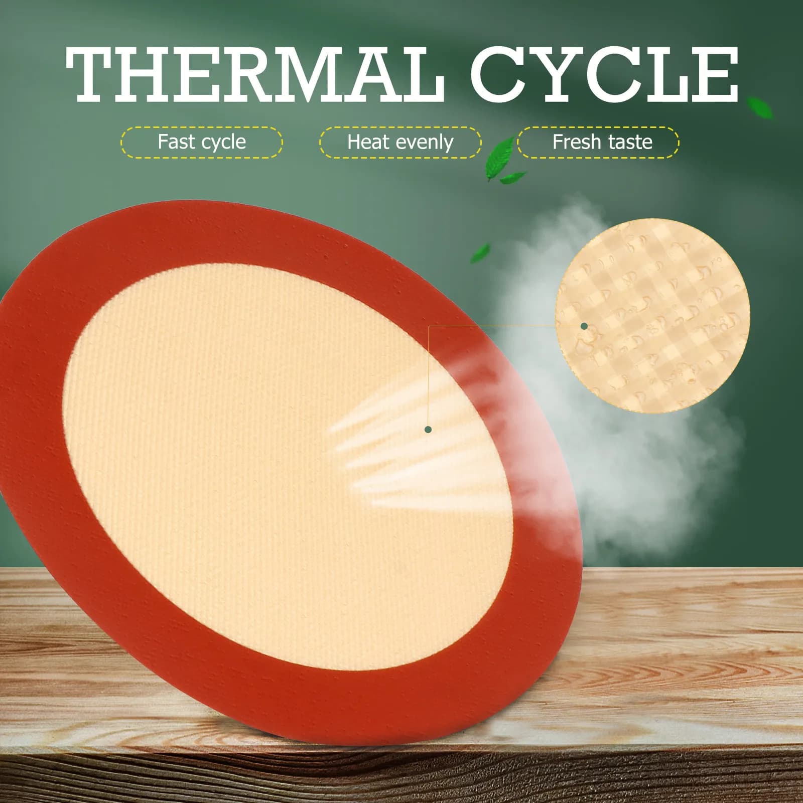 Silicone Mat Reusable for Air Fryer, 8 Inchs, Anti-adhesive, Heat Resistant, for Oven, Spool, Tray, Microonde Sliding Plate