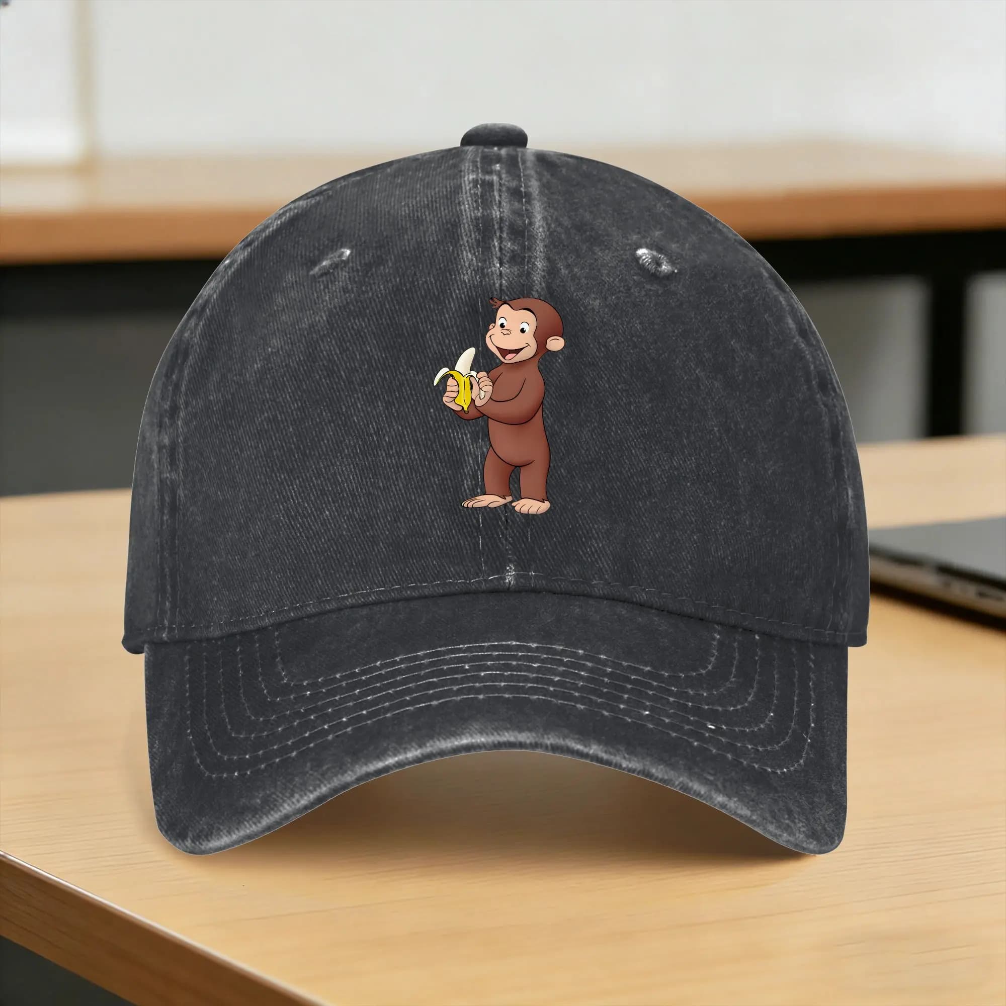 Cappellino da Baseball Casual con Design Scimmia Curiosa Georges per Uomo e Donna, Cappello Estivo da Caccia e Campeggio, Modello Trucker in Vendita