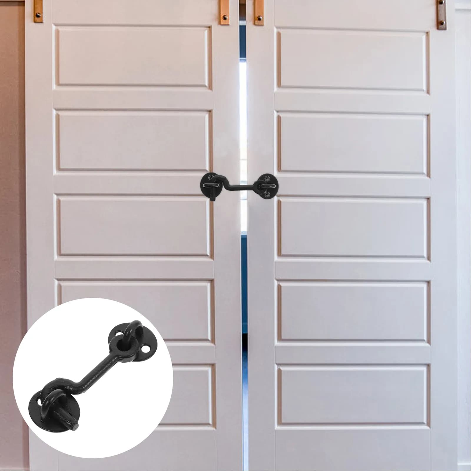 1Set Cast Iron Wind Hook Strong Metal Latch for Door Window Garage Cabinet Wall Mount Coat Towel Scarf Hanger Rustproof with
