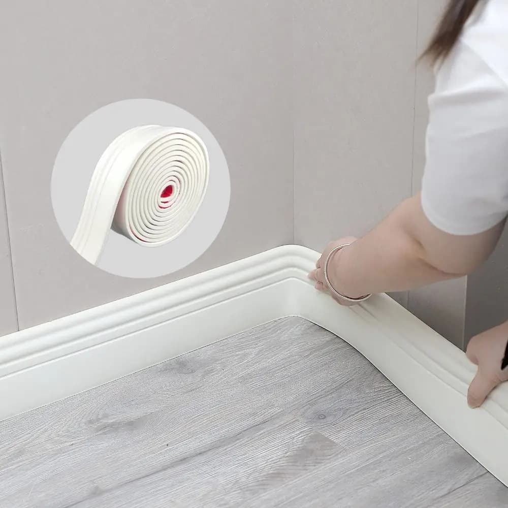 2M/Rotolo 3D Auto Adesivo Battiscopa Linea Adesivo Da Parete Addensato Anti-collisione Decorazione Strisce Soggiorno Camera Da Letto Angolo Linea