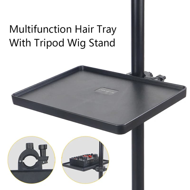 Vassoio per capelli multifunzione strumenti per parrucca per capelli posiziona Clip per capelli all'uncinetto forbici pettine vassoio per scheda audio per l'uso supporto per parrucca treppiede