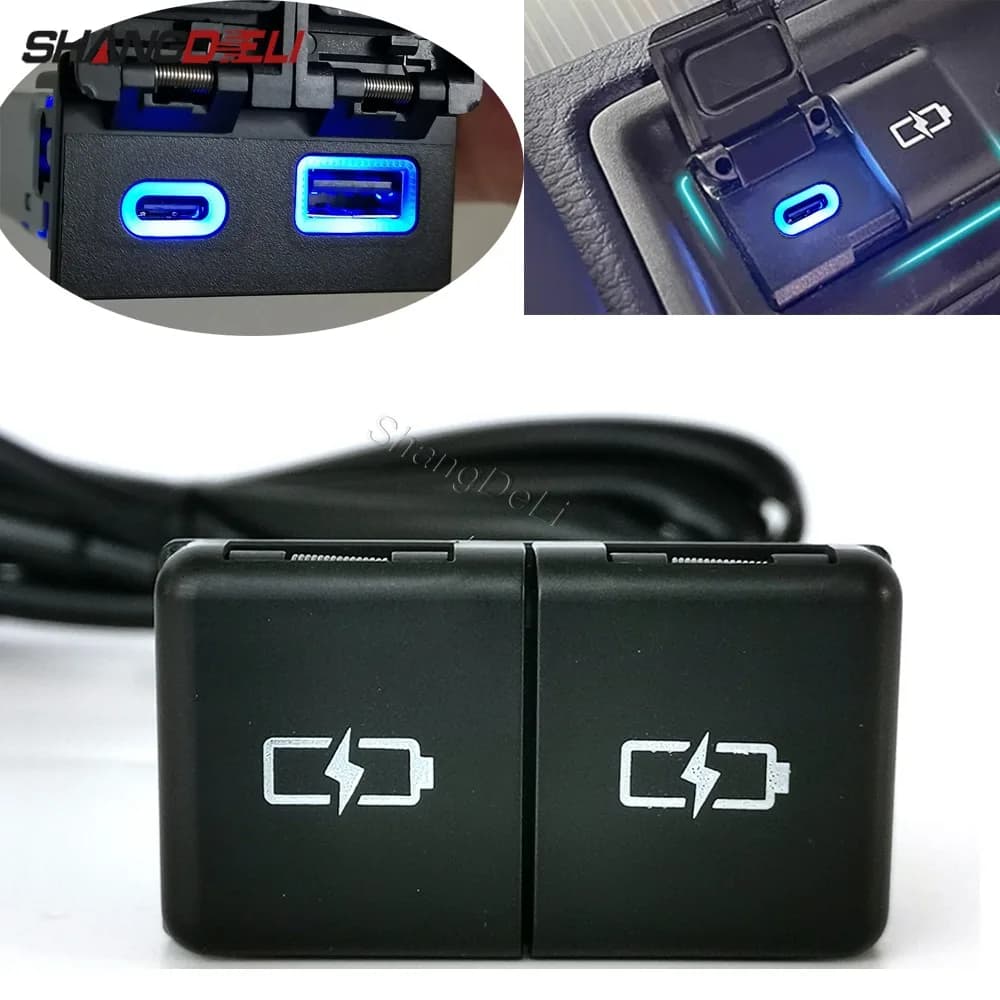Dual USB Type C Charger Adapter for Camry Avalon Highlander Levin RAV4 Car