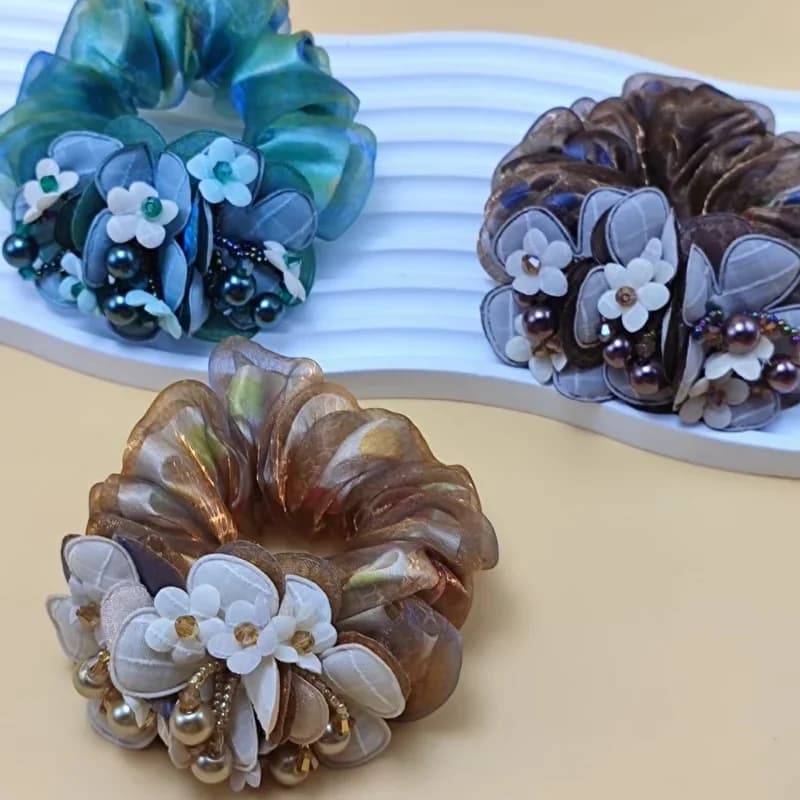 New hair ring to 3 women flower headdress audacious, elastic high elastic mother all-fly hair accessories Scrunchie