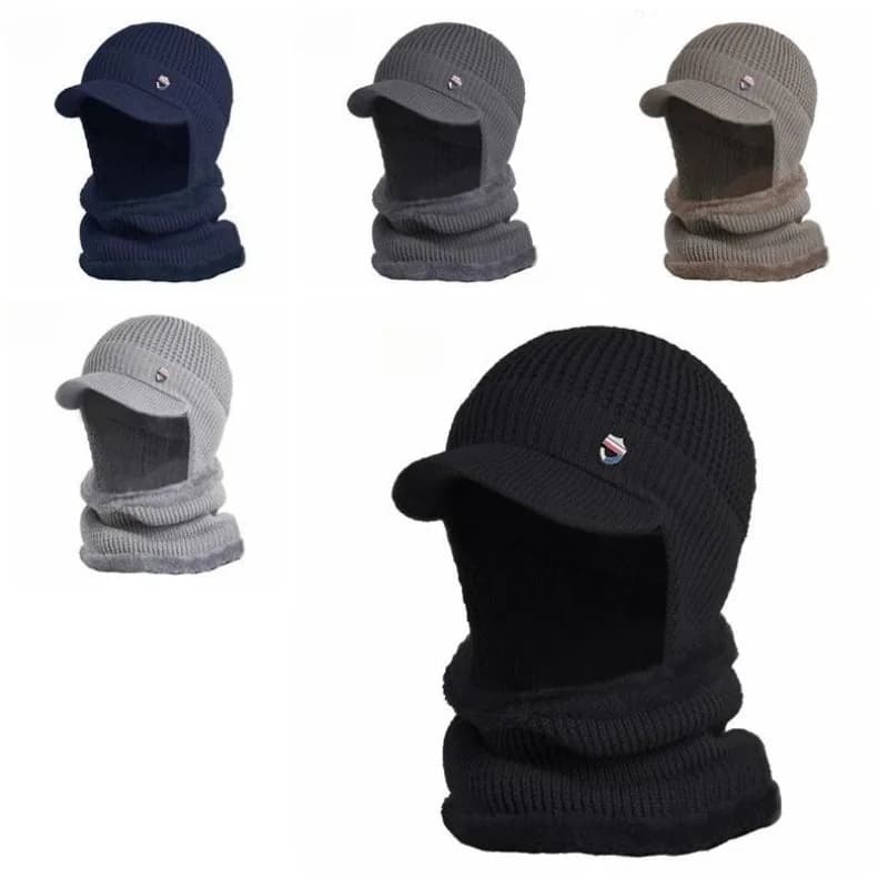 Maschera passamontagna invernale calda con sciarpa Berretto con teschio foderato in pile per uomo Snowboard Sci Moto Equitazione Caccia