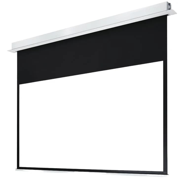Matte White 100-Inch 16:9 Retractable Hidden In-Ceiling Design Motorized Projector Screen For Home Theater Projection