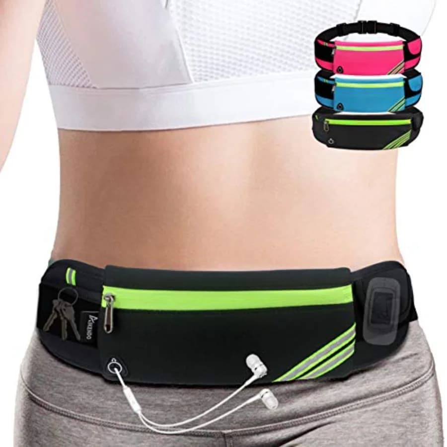 Marsupio Sottile da Corsa, Borsa da Vita per Escursionismo Ciclismo Allenamento, Marsupio Riflettente per Jogging, Porta Soldi da Viaggio