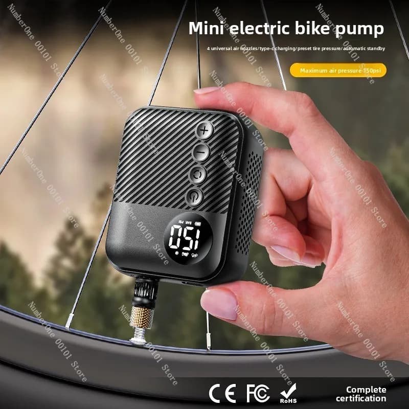 Mini Pompa d'Aria Portatile per Bicicletta, Wireless Intelligente per Ciclismo e Campeggio
