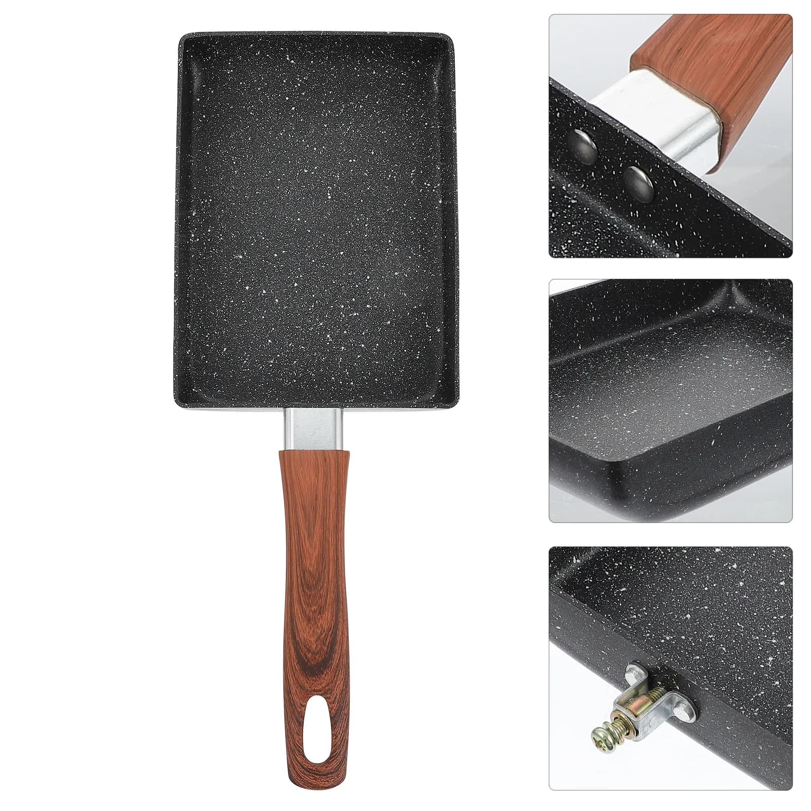 Padella Antiaderente Quadrata con Fondo Piatto, Ideale per Uova Fritte, Pancake, Bistecche Grigliate, Riscaldamento Efficiente