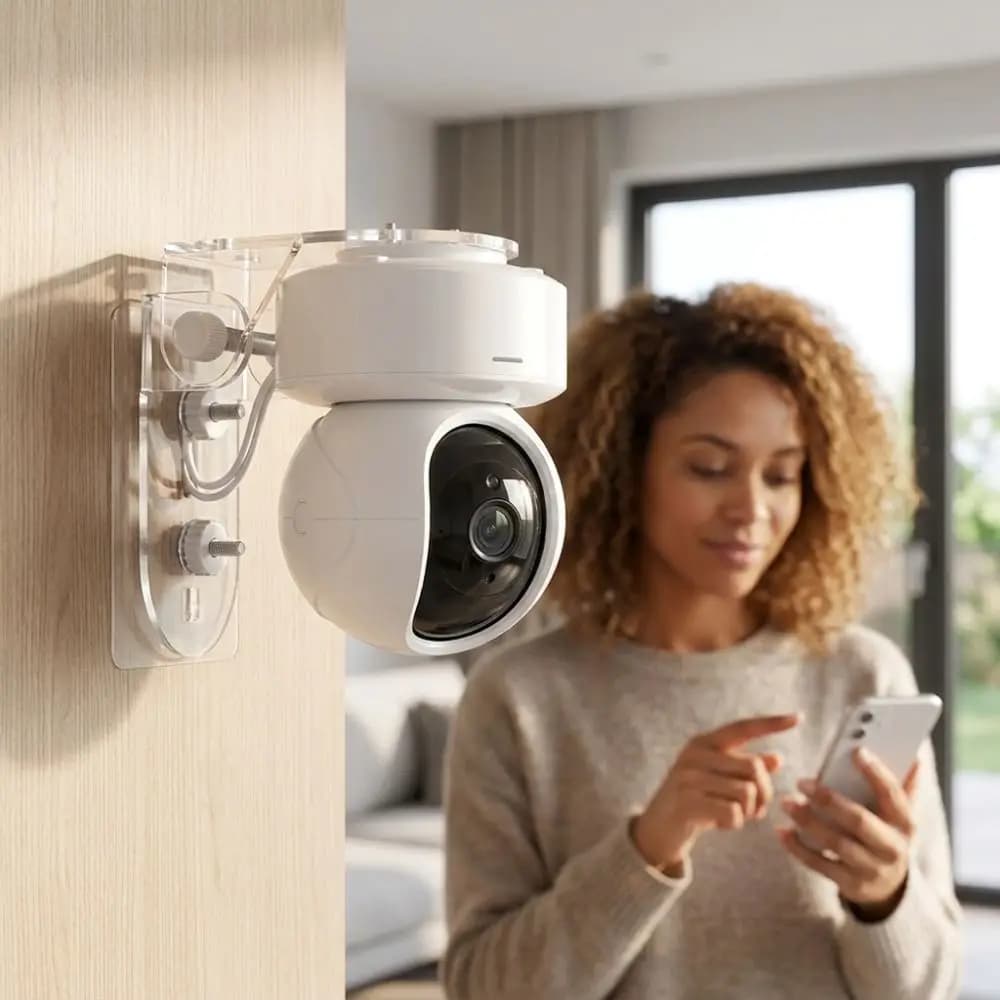 Supporto per telecamera di videosorveglianza in acrilico, supporto inverso, staffe per telecamera di sicurezza con angolo regolabile, fissaggio a forma di L senza foratura