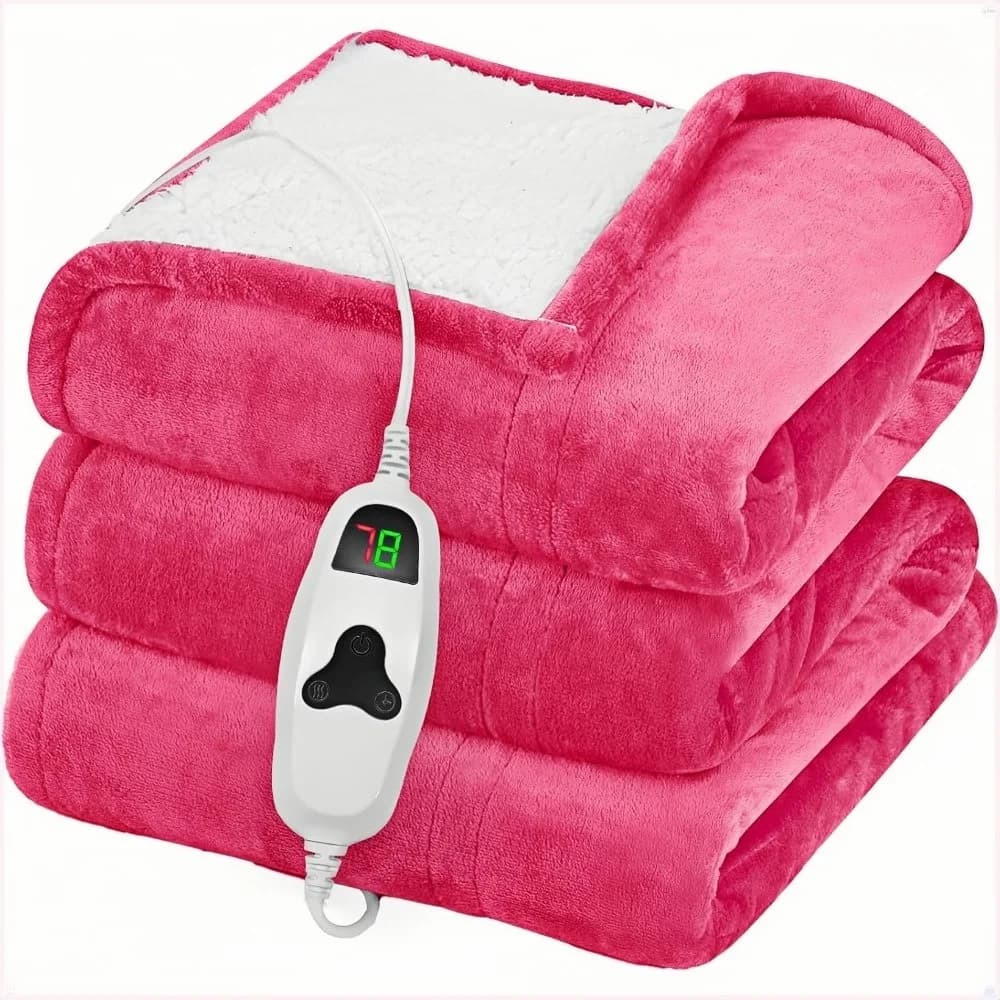 Coperta Elettrica Riscaldata 50x60 Pollici, con 10 Livelli di Calore e Spegnimento Automatico Dopo 8 Ore, Regalo di Compleanno per Donne e Mamme, Rosa Corallo