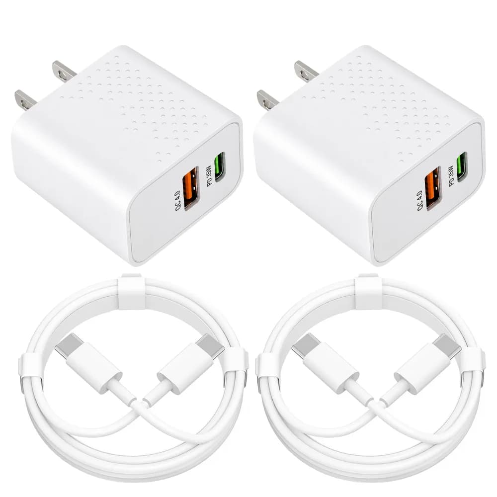 35W Wall Charger USBC Fast Charging 3ft Type-C Cable for OnePlus, LG, Samsung Galaxy, Z Fold , Z Flip, Motorola [2Pack]